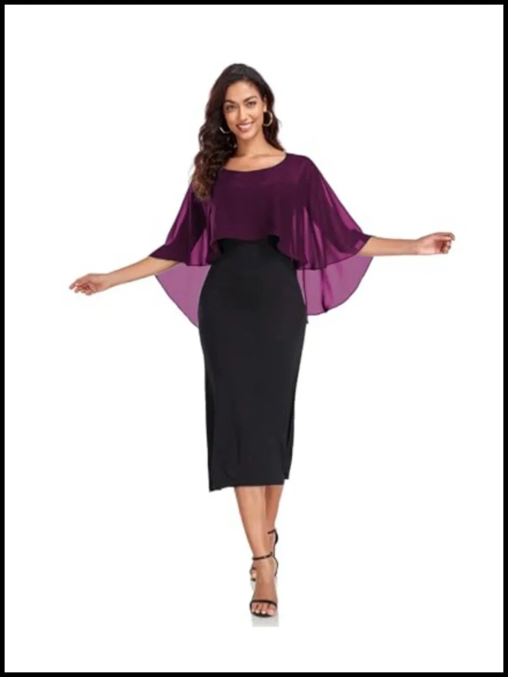 Sheer Chiffon Capelet Shawl Wrap for Evening Dresses Wedding Cover Up